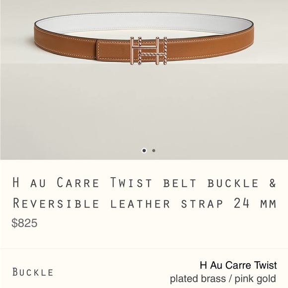 Hermes Silver Belt Buckle - H au Carre Twist - Never Worn - Picture 6 of 7